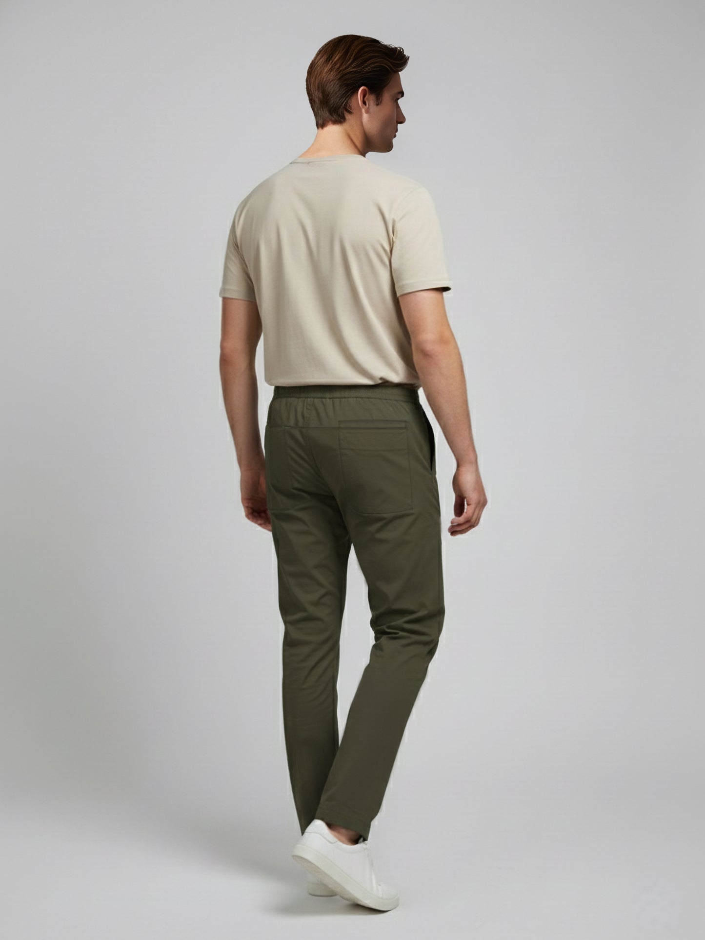 Celio* Men Olive Solid Regular Fit Nylon Trousers