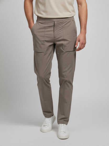 Celio* Men Beige Solid Regular Fit Nylon Trousers