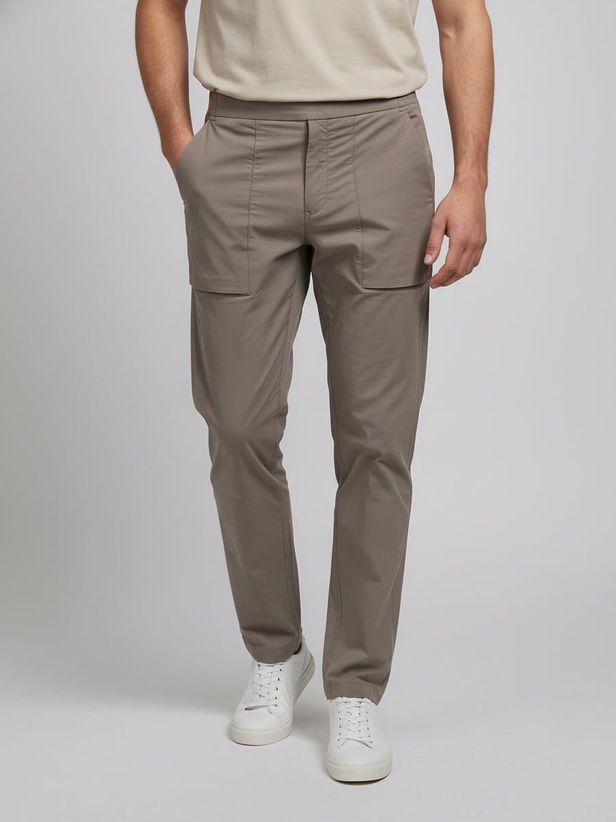 Celio* Men Beige Solid Regular Fit Nylon Trousers
