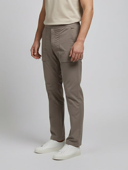 Celio* Men Beige Solid Regular Fit Nylon Trousers