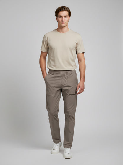 Celio* Men Beige Solid Regular Fit Nylon Trousers