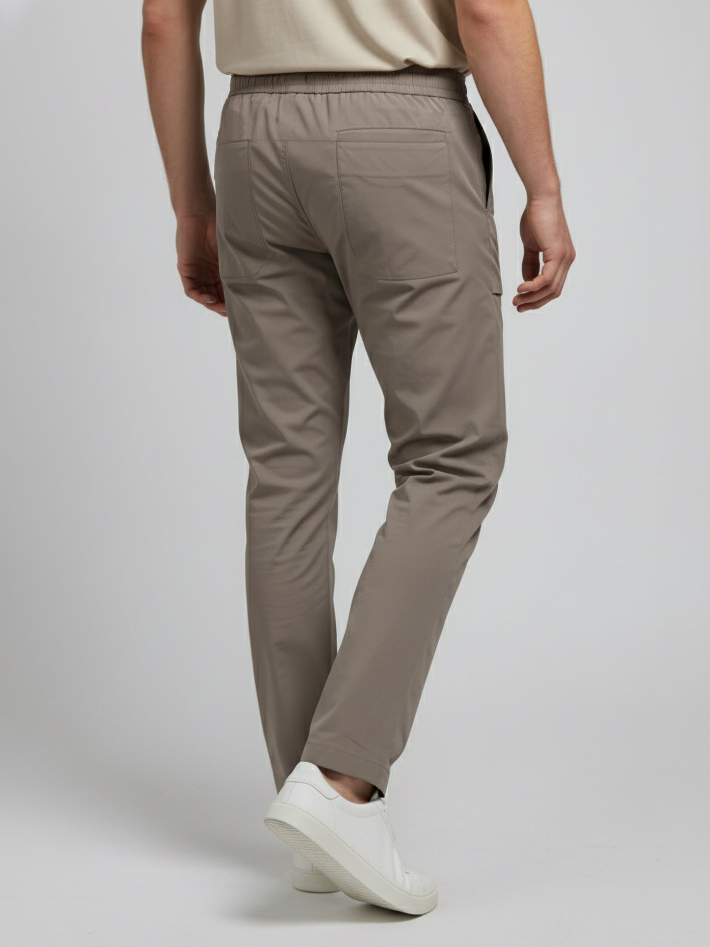 Celio* Men Beige Solid Regular Fit Nylon Trousers