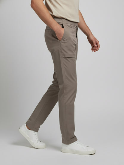 Celio* Men Beige Solid Regular Fit Nylon Trousers