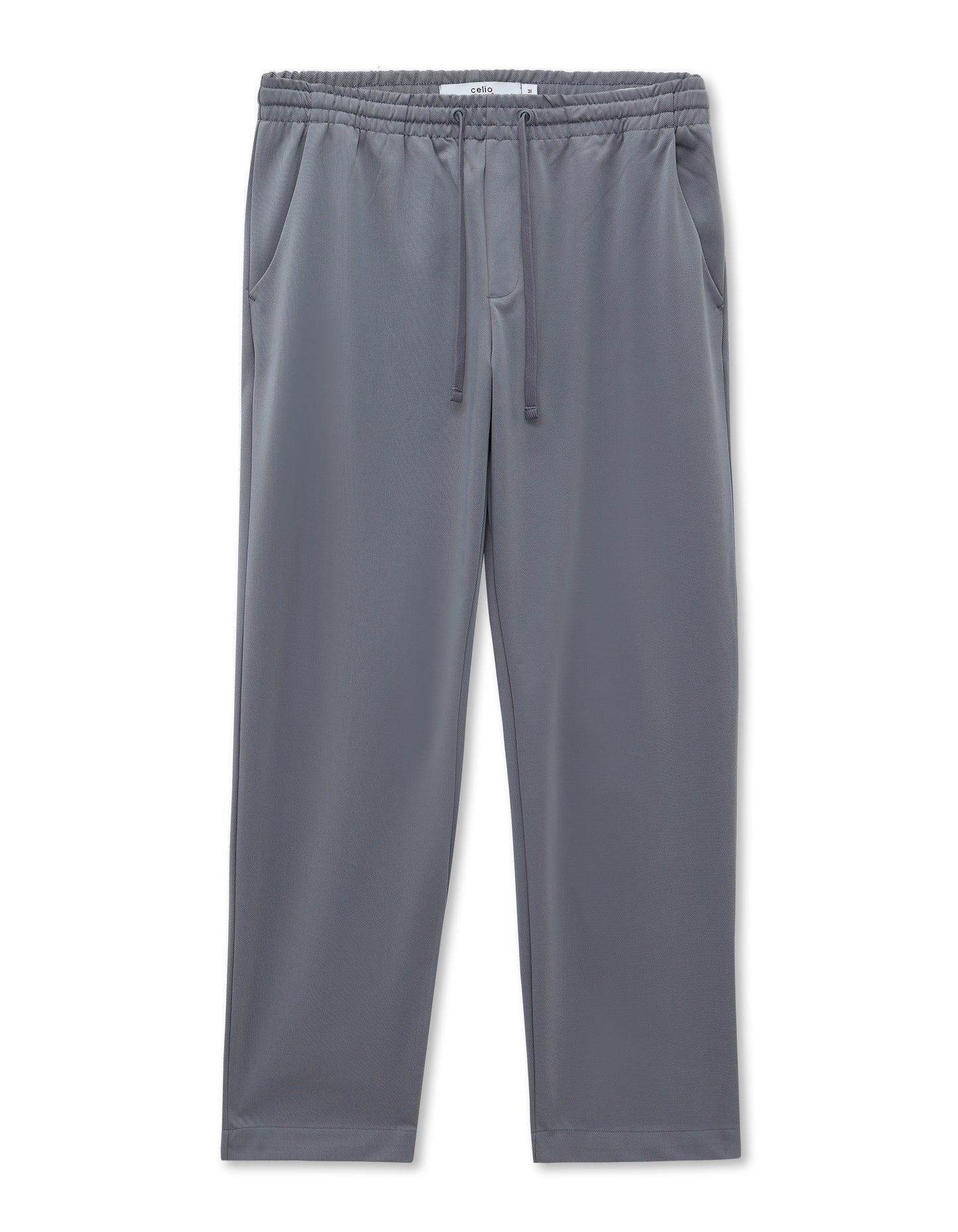 Celio* Men Grey Solid Slim Fit Polyester Trousers