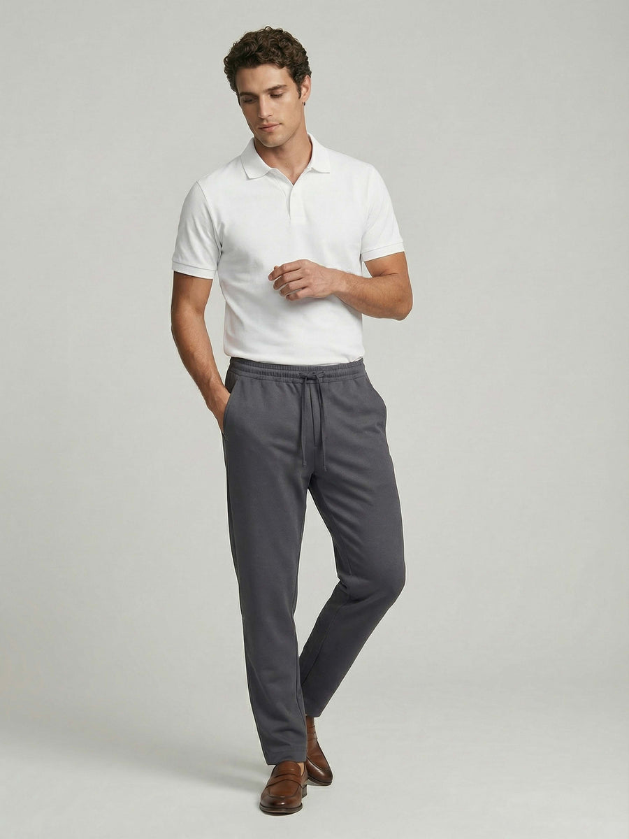 Celio* Men Grey Solid Slim Fit Polyester Trousers