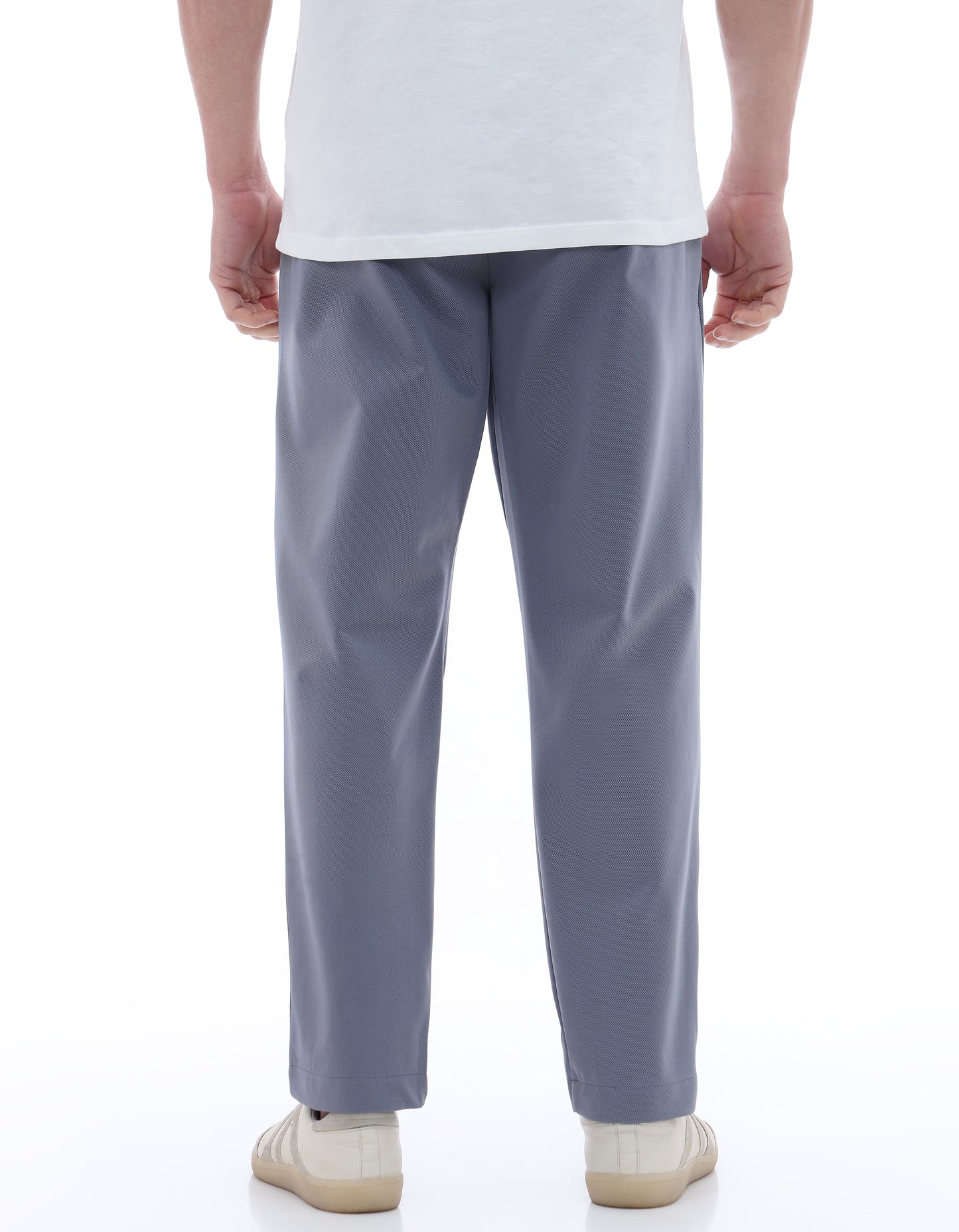 Celio* Men Grey Solid Slim Fit Polyester Trousers