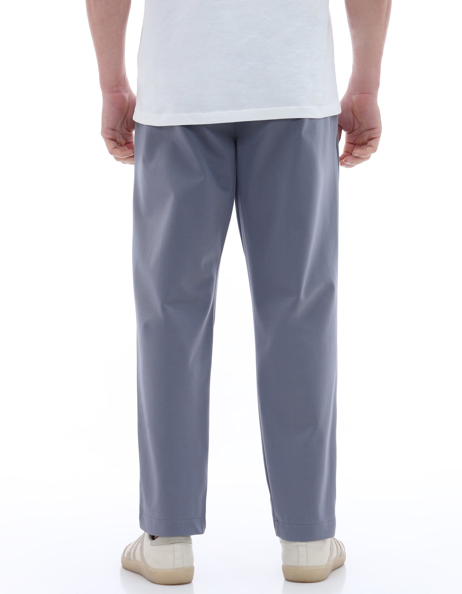 Celio* Men Grey Solid Slim Fit Polyester Trousers