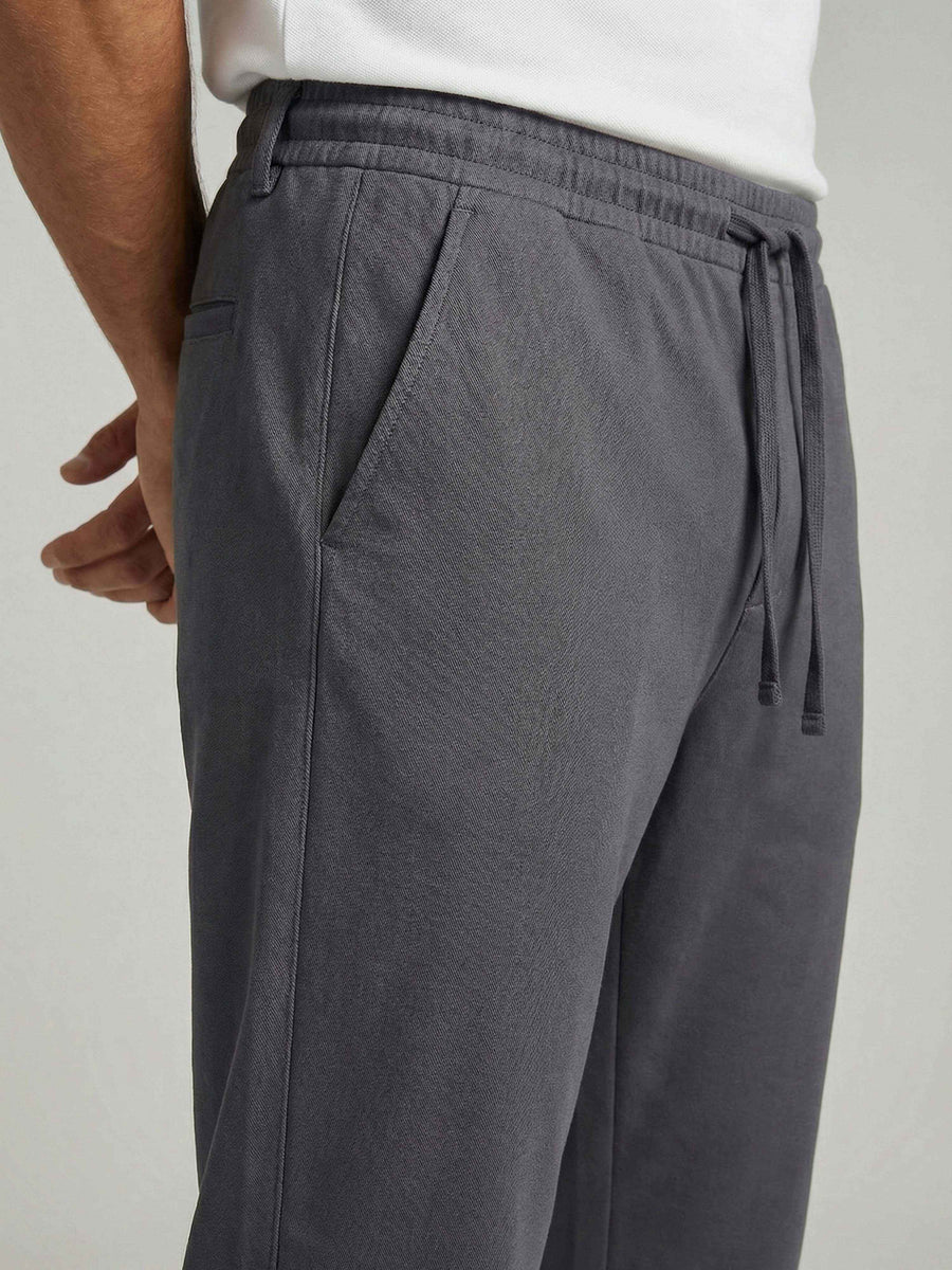 Celio* Men Grey Solid Slim Fit Polyester Trousers