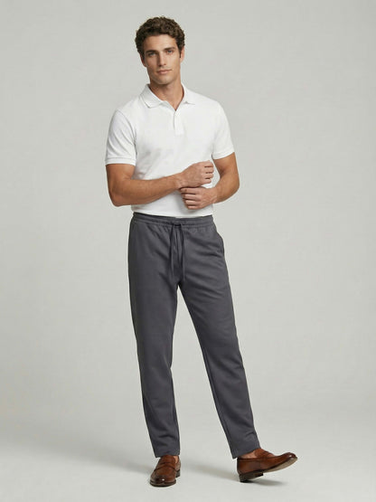 Celio* Men Grey Solid Slim Fit Polyester Trousers