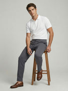 Celio* Men Grey Solid Slim Fit Polyester Trousers
