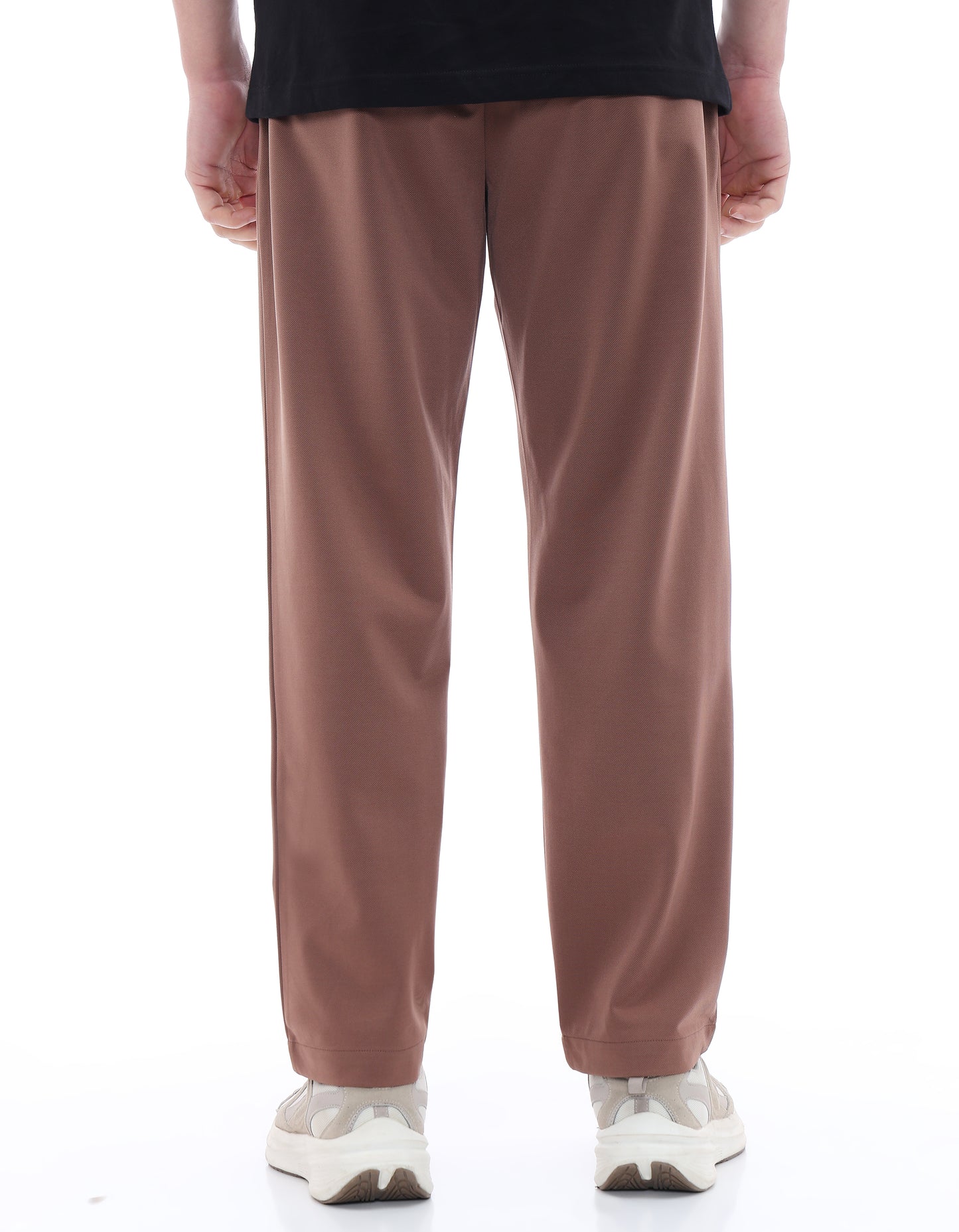 Celio* Brown Solid Men Slim Fit Polyester Trousers
