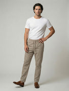 Celio Men Beige Solid Slim Fit Poly-Blend Trousers