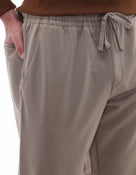 Celio Men Beige Solid Slim Fit Poly-Blend Trousers