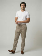 Celio Men Beige Solid Slim Fit Poly-Blend Trousers