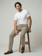 Celio Men Beige Solid Slim Fit Poly-Blend Trousers