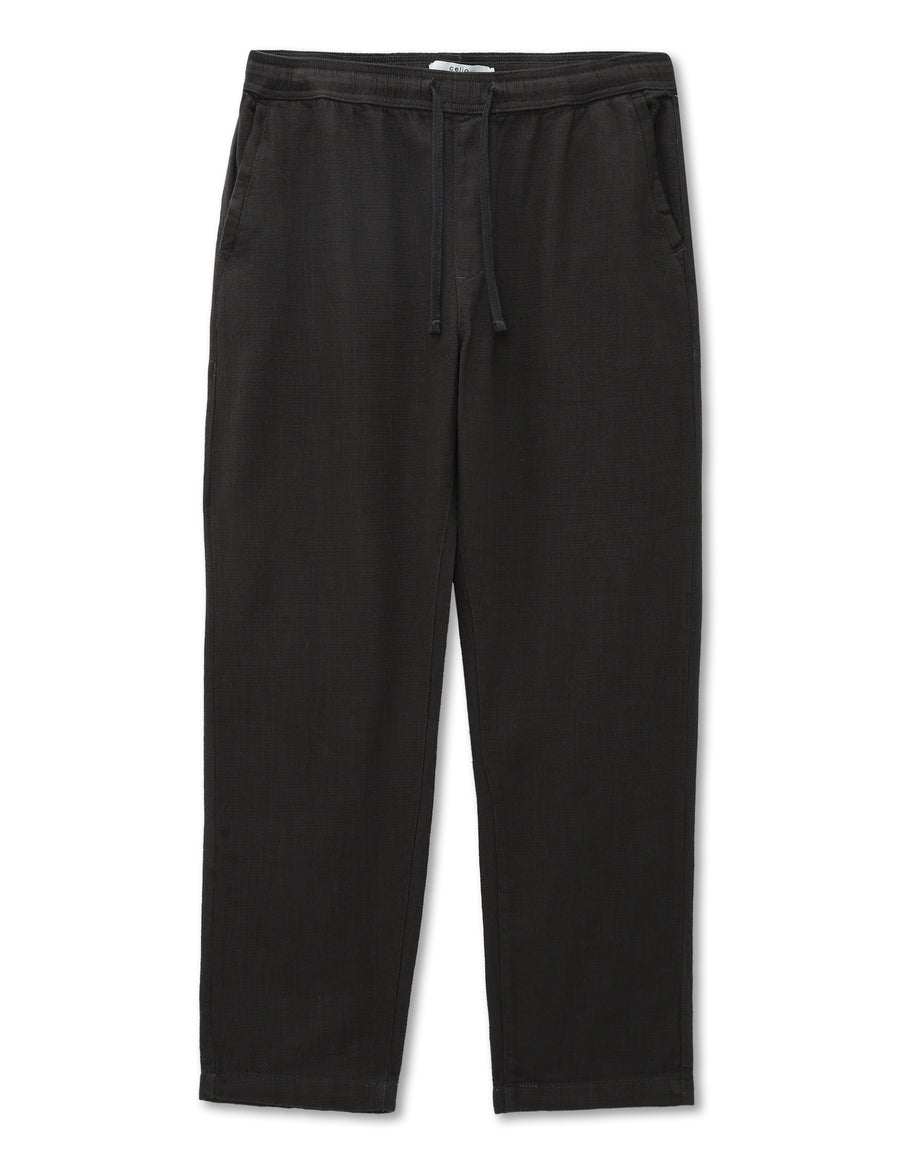 Celio* Men Grey Solid Relaxed Fit Cotton Trousers