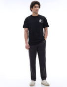 Celio* Men Grey Solid Relaxed Fit Cotton Trousers