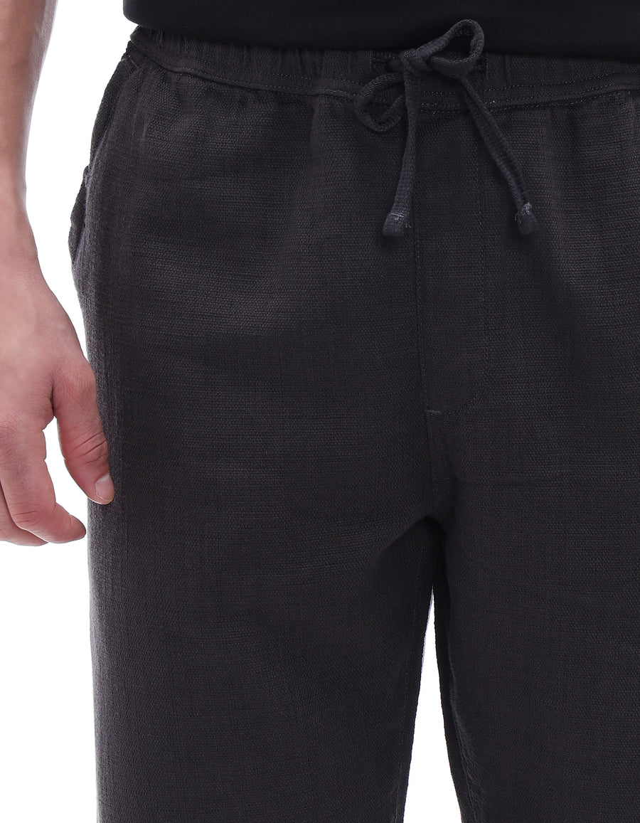 Celio* Men Grey Solid Relaxed Fit Cotton Trousers
