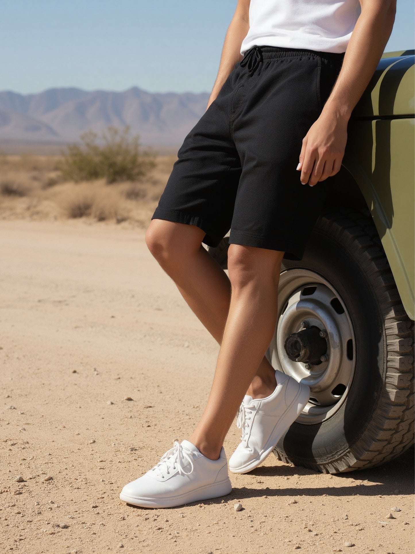 Celio* Men Black Solid Straight Fit Cotton Shorts