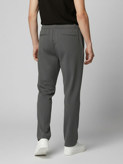 *Celio Men Grey Solid Baggy Fit Polyester Trousers