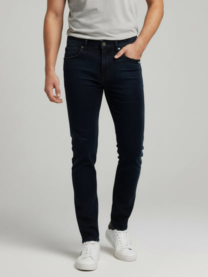 Celio* Men Black Solid Skinny Fit Cotton Jeans