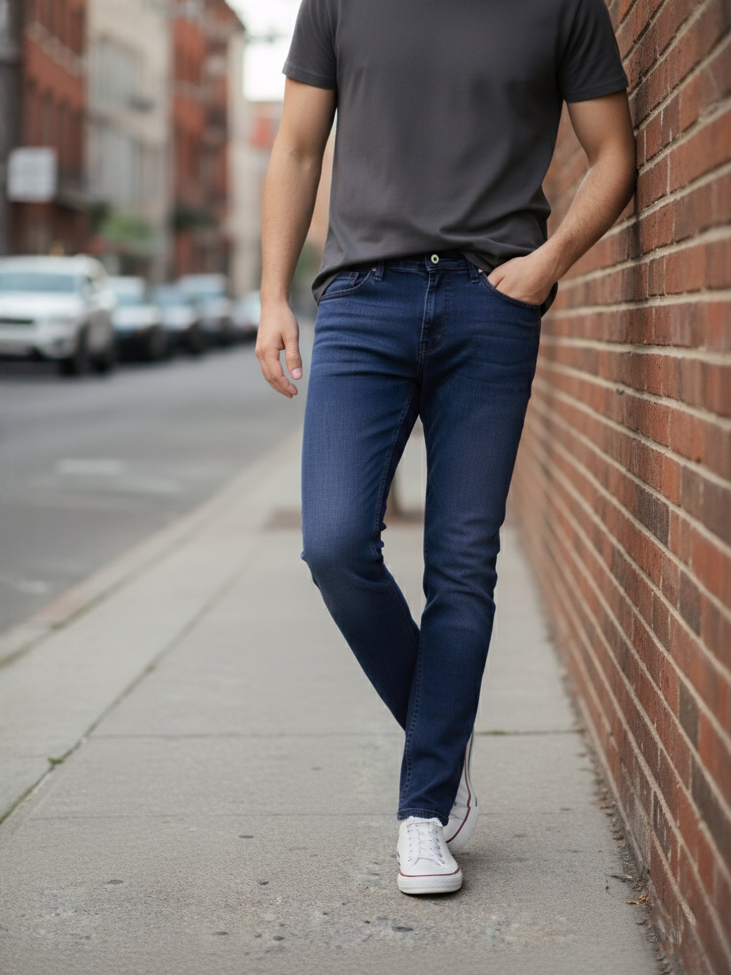 Celio* Men Blue Solid Skinny Fit Cotton Jeans