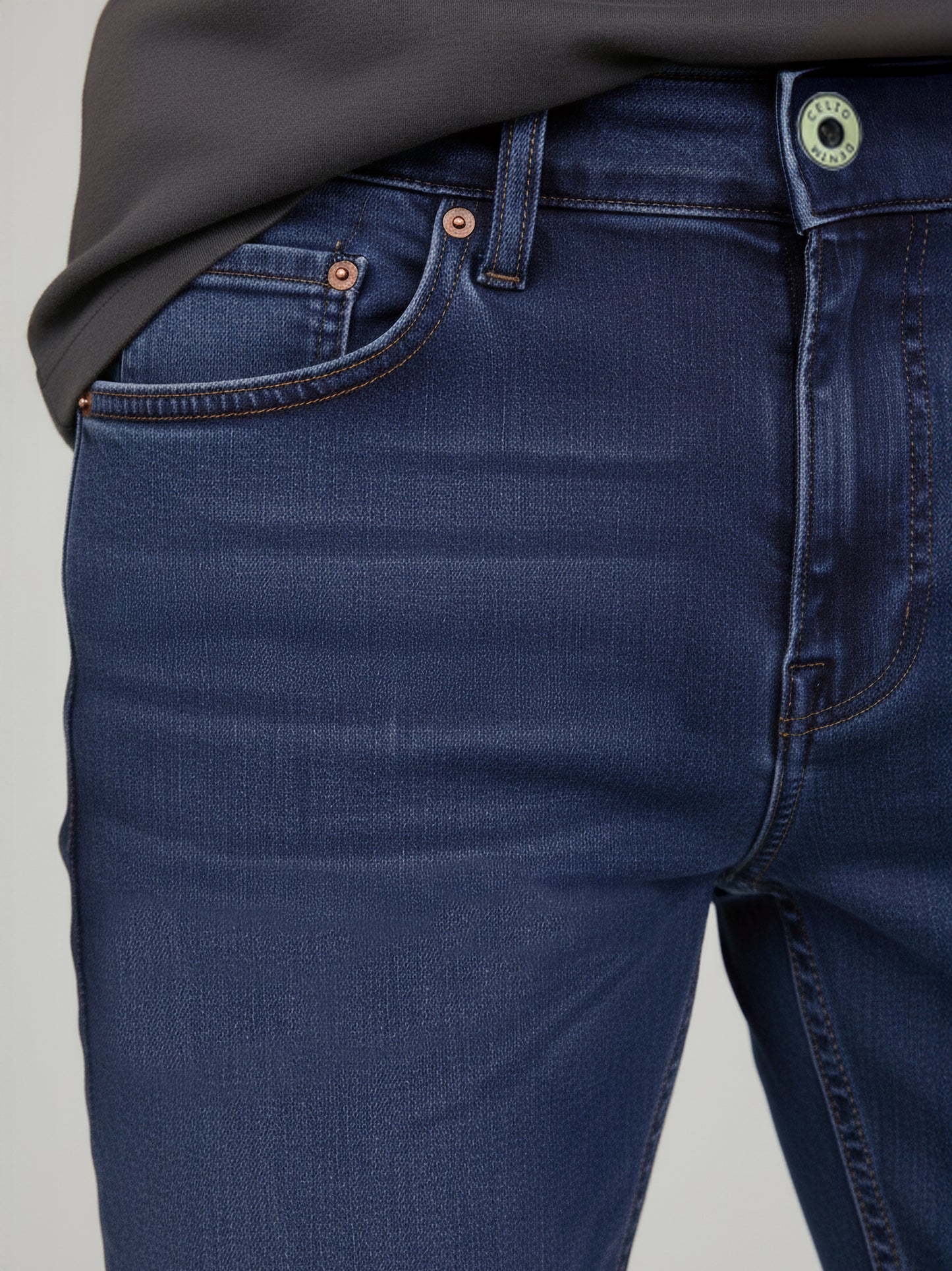 Celio* Men Blue Solid Skinny Fit Cotton Jeans