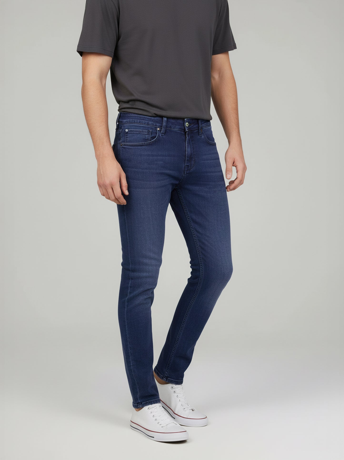 Celio* Men Blue Solid Skinny Fit Cotton Jeans