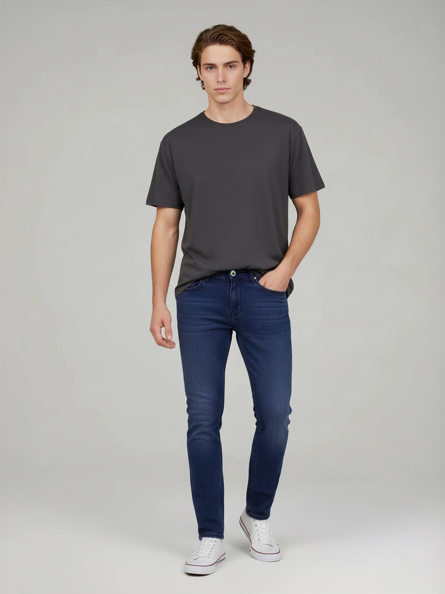 Celio* Men Blue Solid Skinny Fit Cotton Jeans