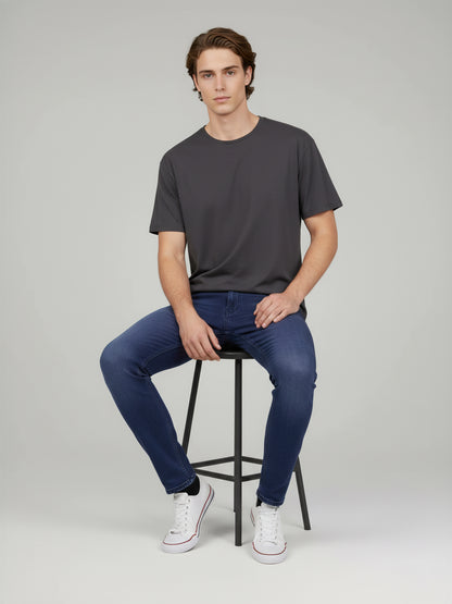 Celio* Men Blue Solid Skinny Fit Cotton Jeans