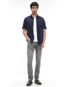 Slim Fit Poly Cotton Twill Jeans - Grey