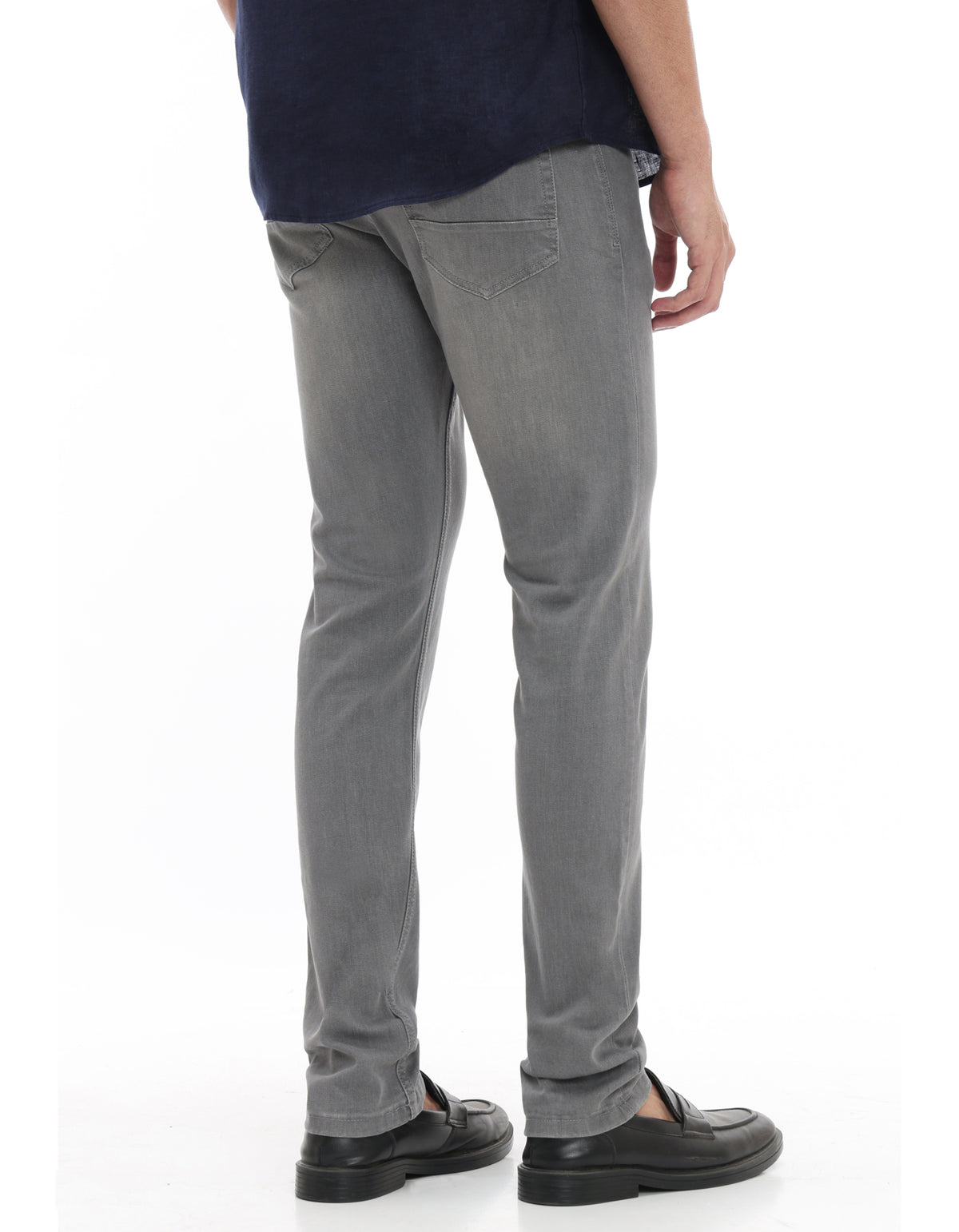 Slim Fit Poly Cotton Twill Jeans - Grey