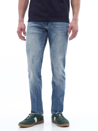 Celio Twill Slim Fit Cotton Poly Blend Blue Jeans