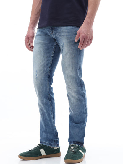 Celio Twill Slim Fit Cotton Poly Blend Blue Jeans
