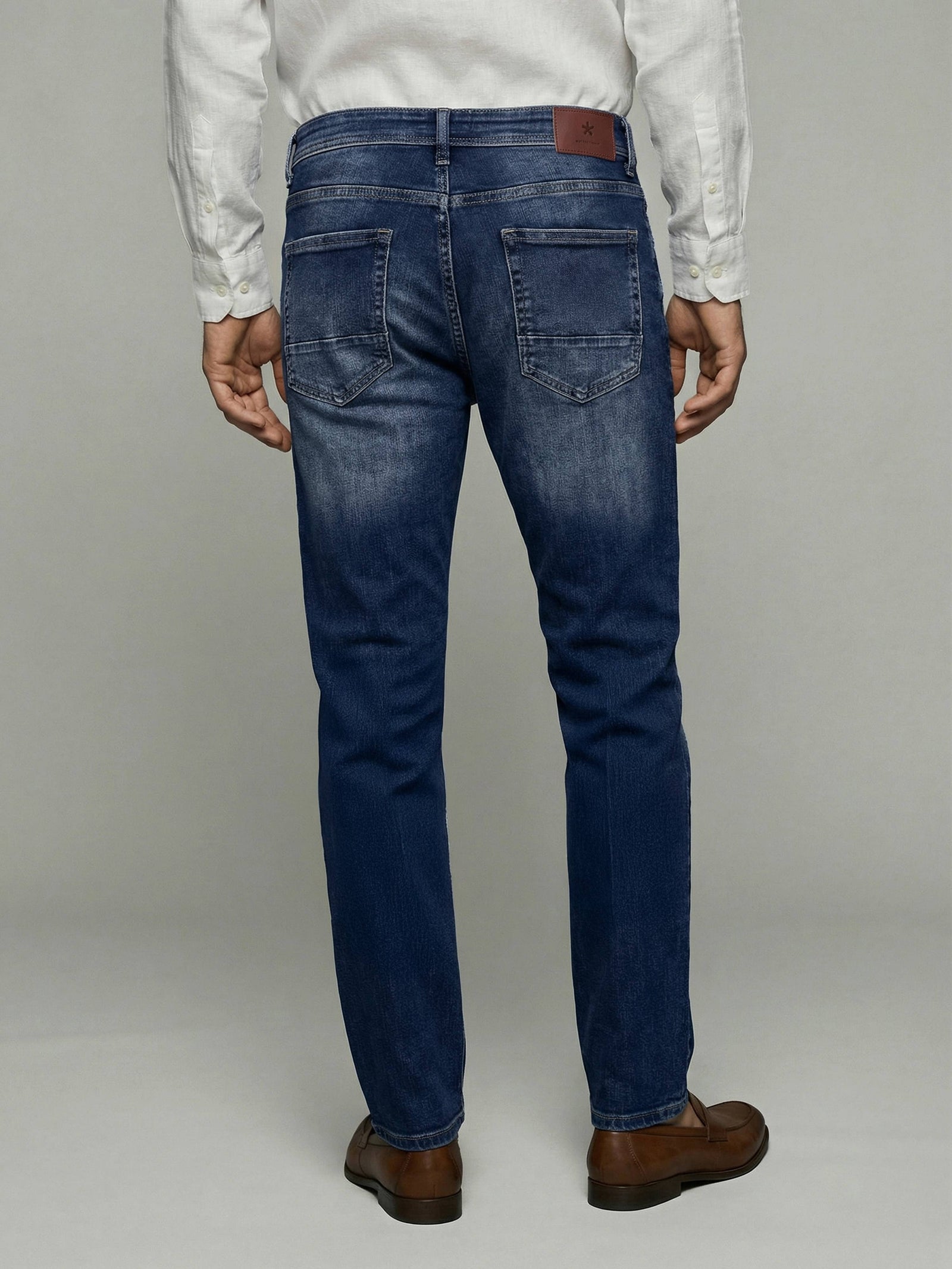 Celio* Blue Men Cotton Solid Straight Fit Jeans