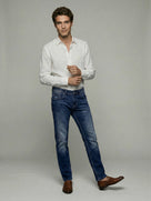 Celio* Blue Men Cotton Solid Straight Fit Jeans