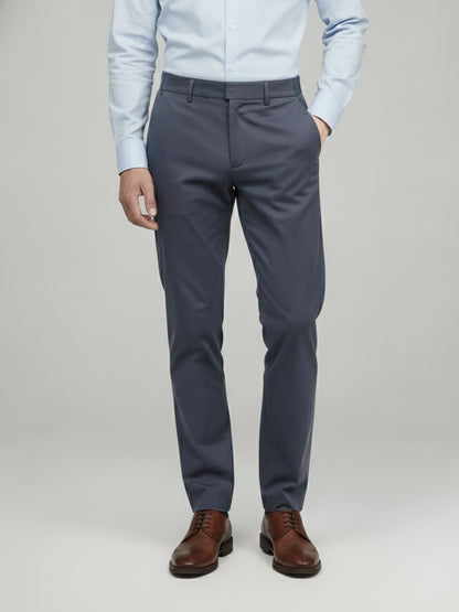 Celio* Men Grey Solid Straight Fit Polyester Trousers