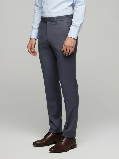 Celio* Men Grey Solid Straight Fit Polyester Trousers