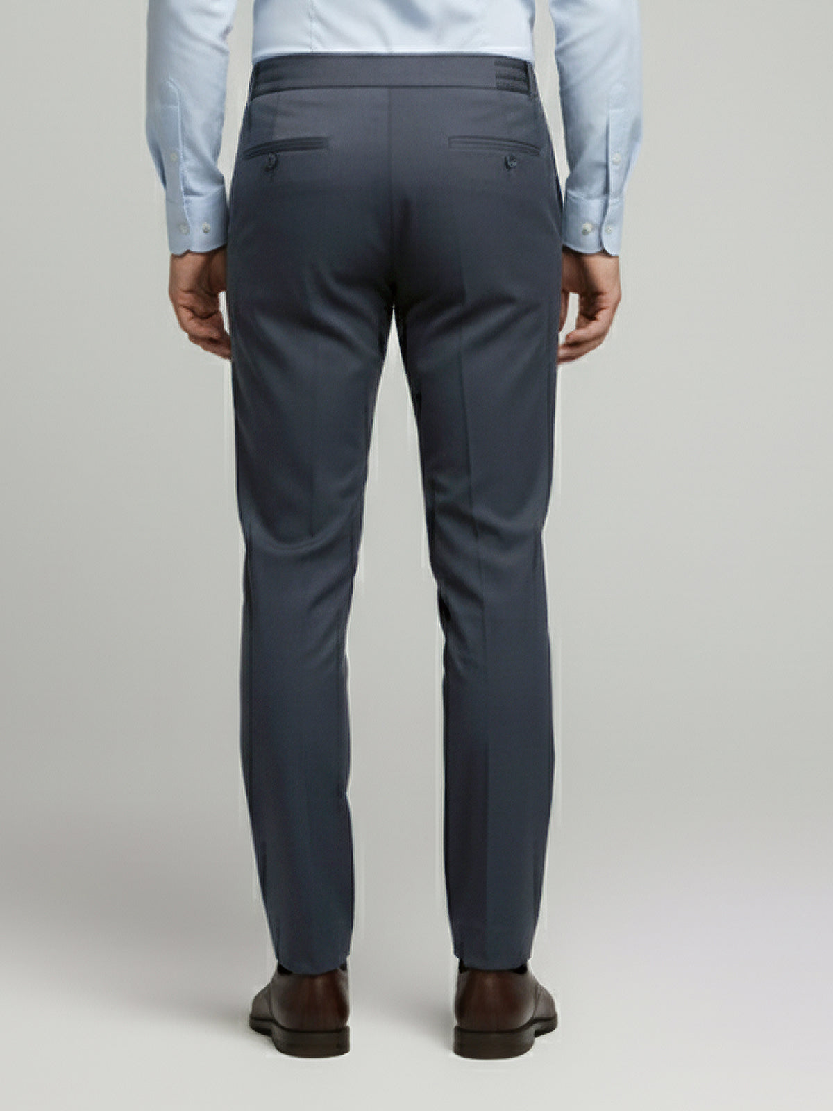 Celio* Men Grey Solid Straight Fit Polyester Trousers