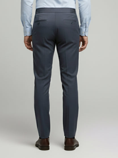 Celio* Men Grey Solid Straight Fit Polyester Trousers