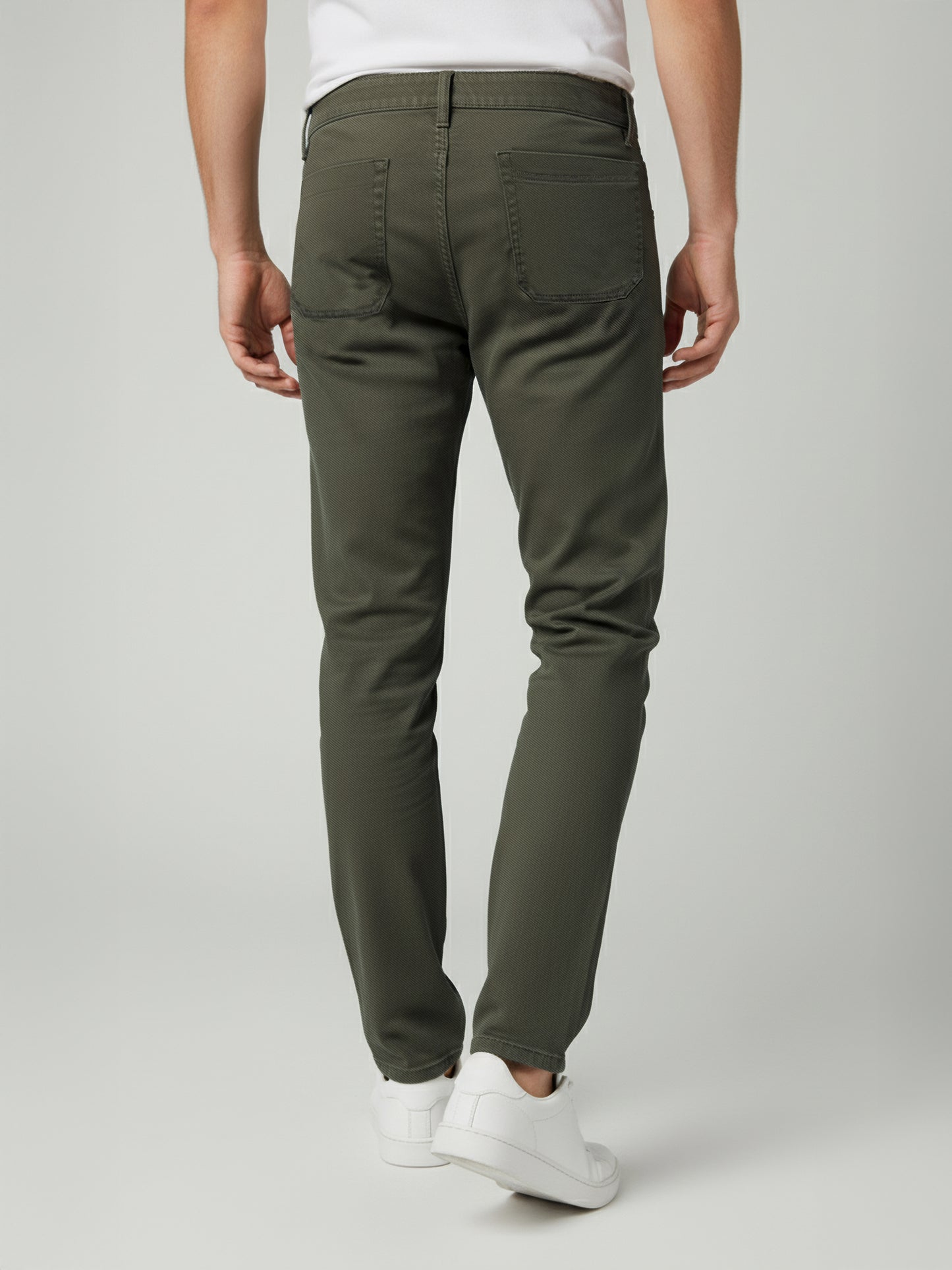 Celio* Men Olive Solid Loose Fit Cotton Trousers