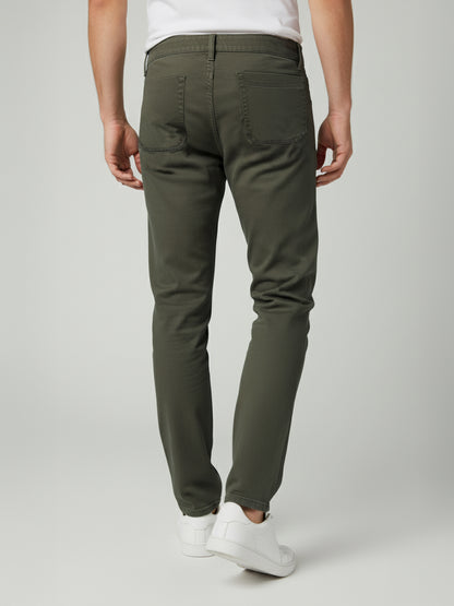 Celio* Men Olive Solid Loose Fit Cotton Trousers