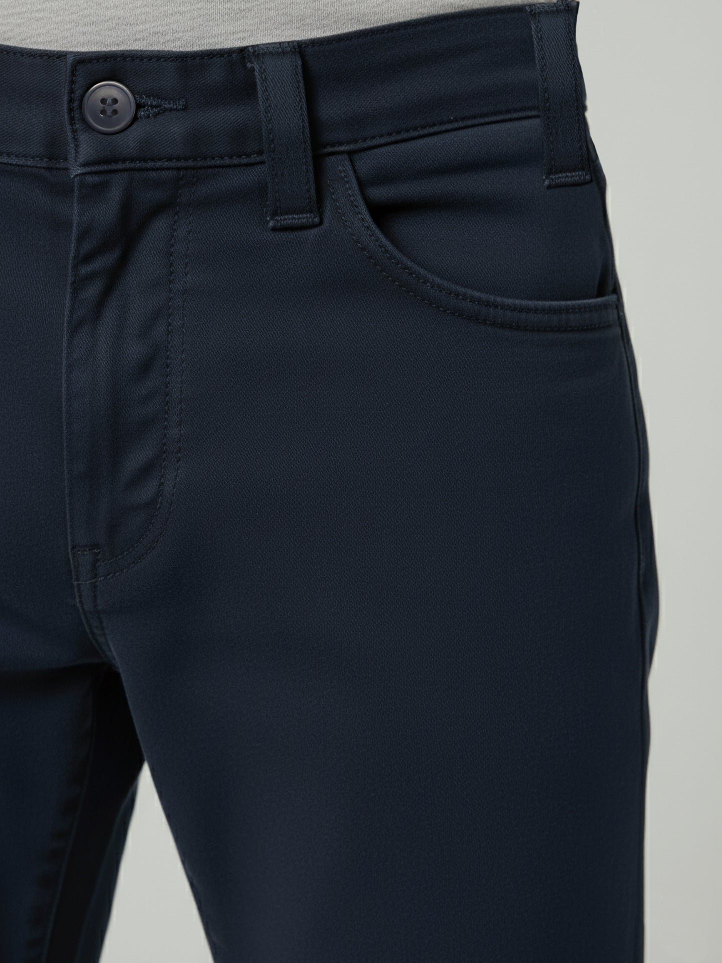 Celio* Men Blue Solid Loose Fit Cotton Trousers