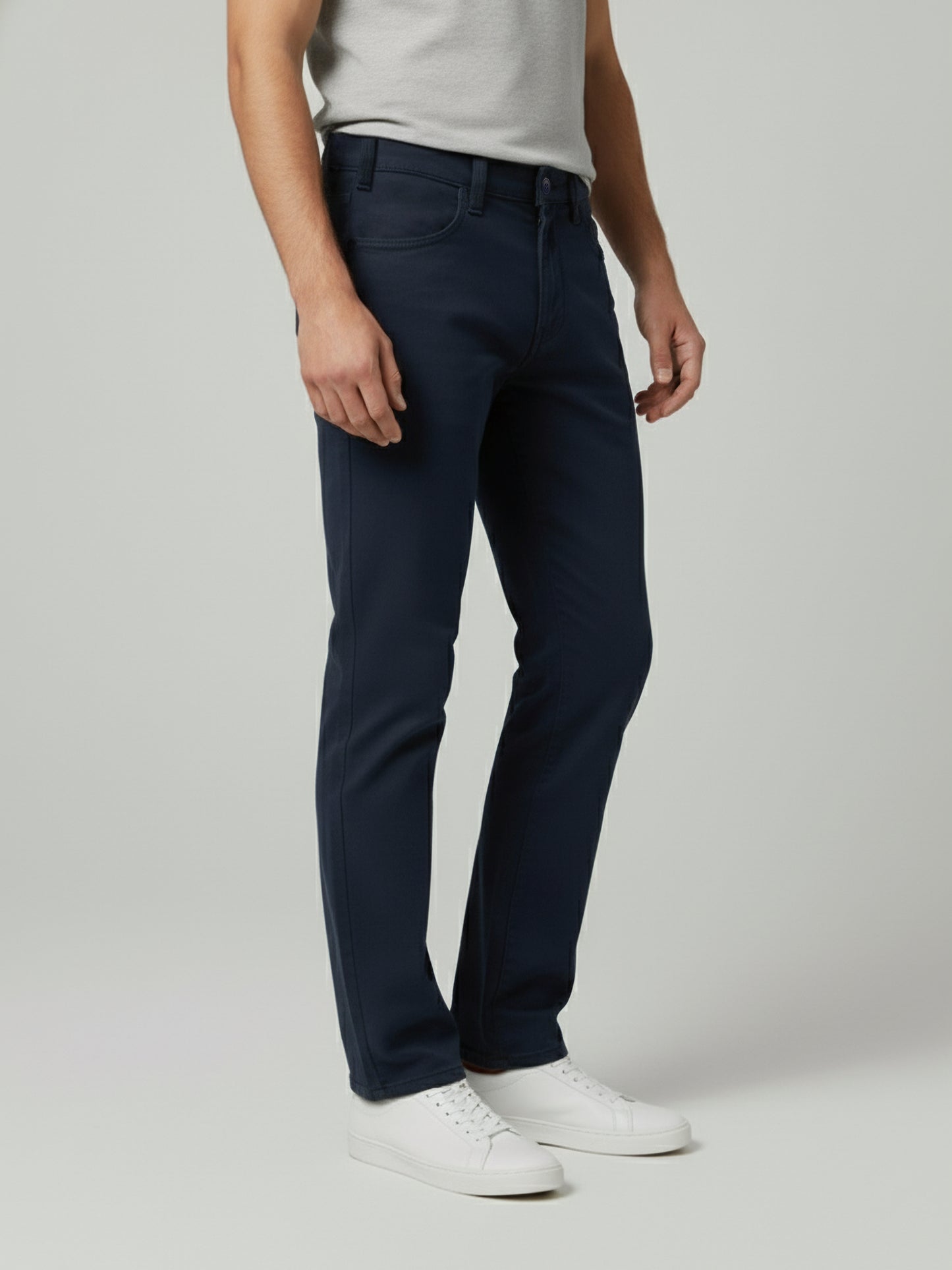 Celio* Men Blue Solid Loose Fit Cotton Trousers