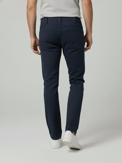 Celio* Men Blue Solid Loose Fit Cotton Trousers