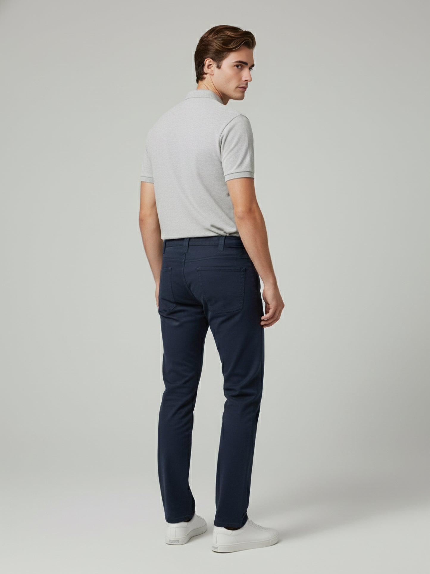 Celio* Men Blue Solid Loose Fit Cotton Trousers