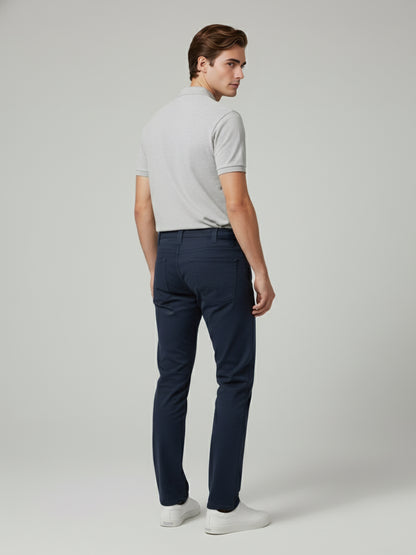 Celio* Men Blue Solid Loose Fit Cotton Trousers