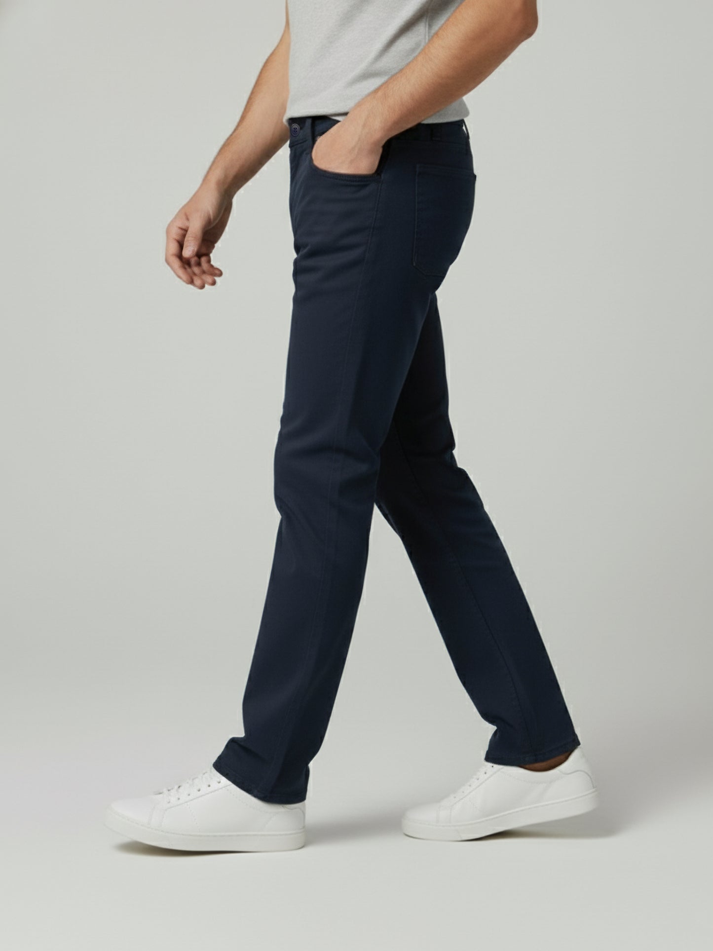 Celio* Men Blue Solid Loose Fit Cotton Trousers