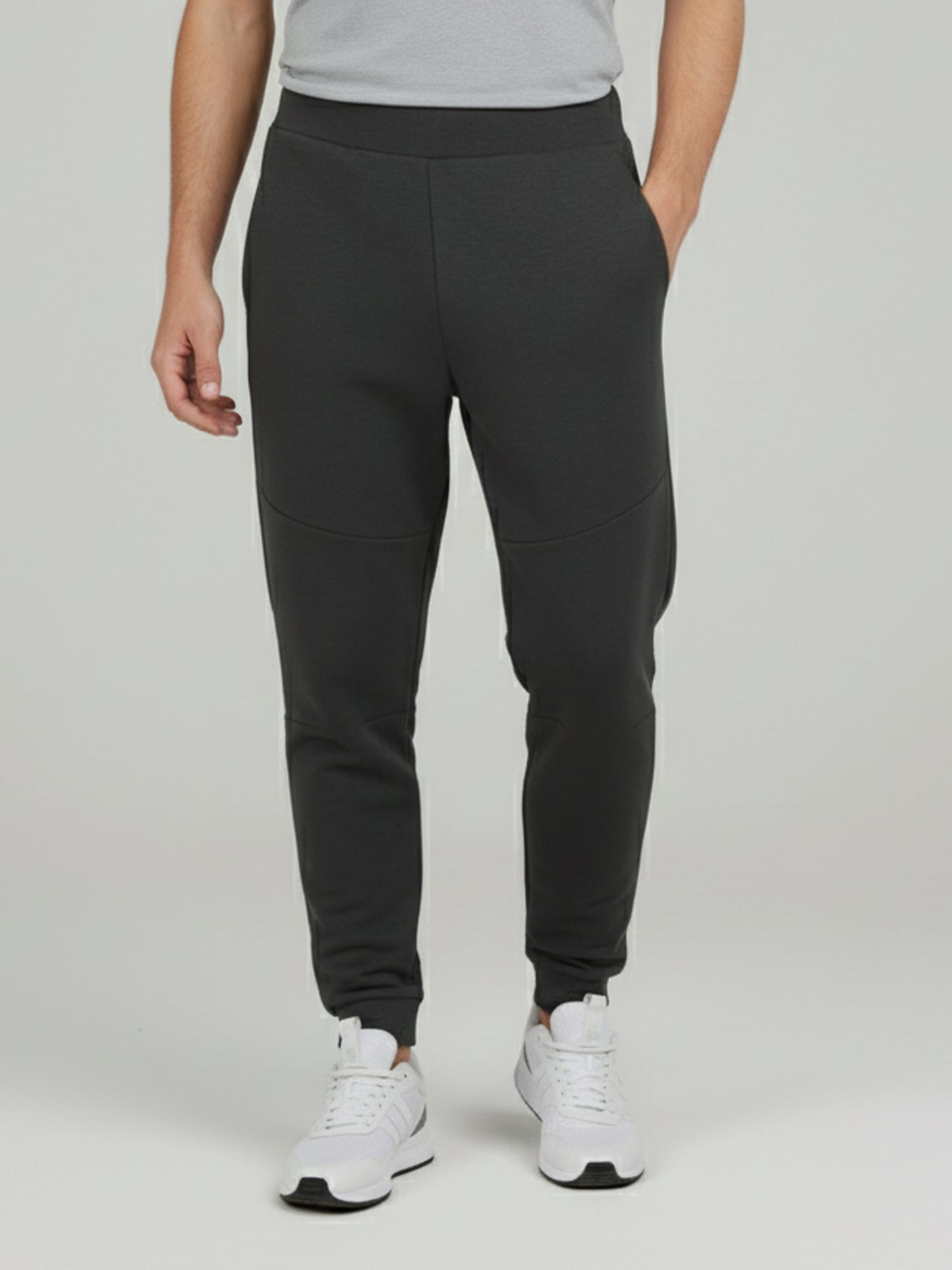 Celio Men Grey Solid Skinny Fit Cotton Trousers