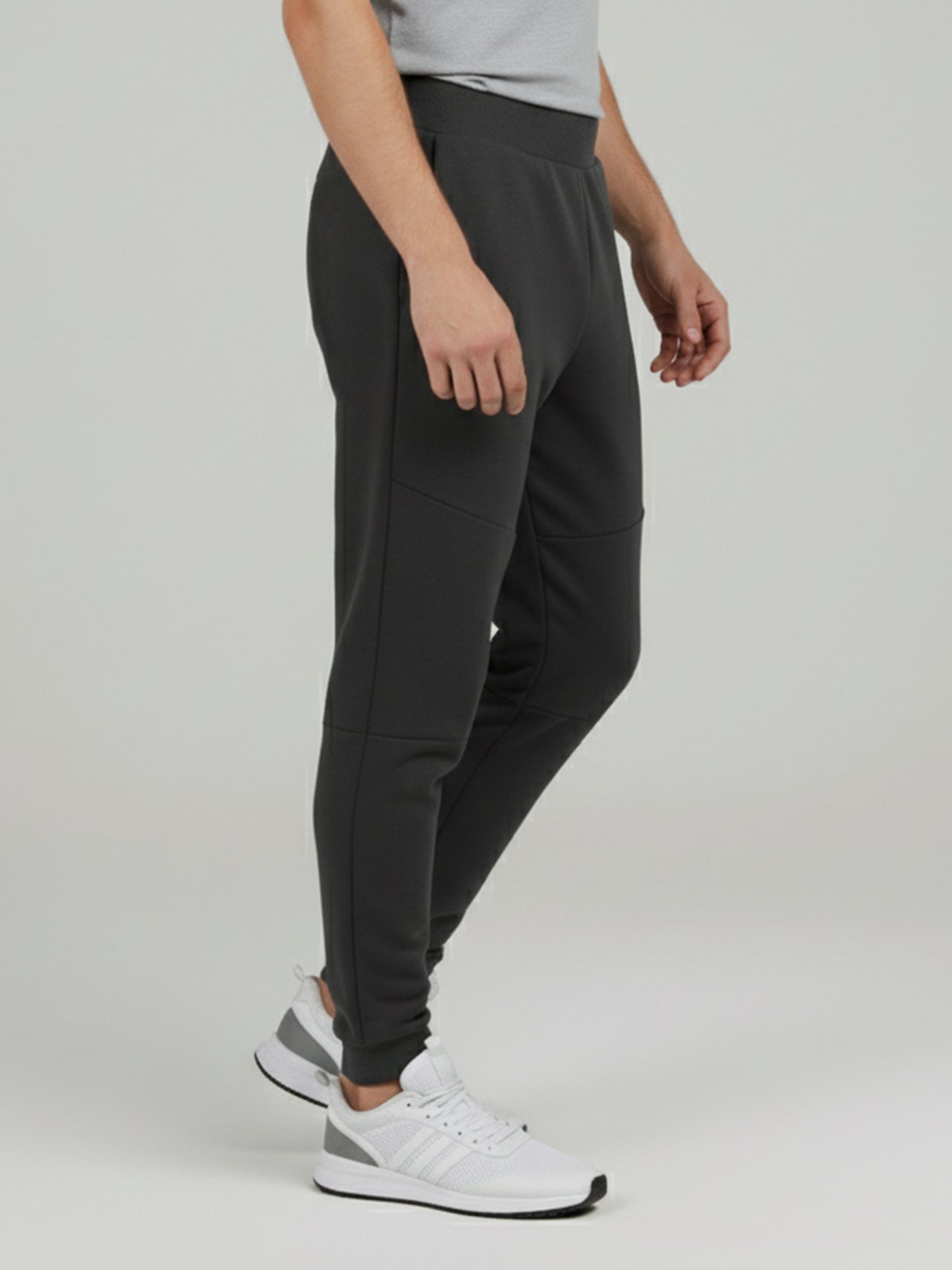 Celio Men Grey Solid Skinny Fit Cotton Trousers